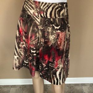 Etcetera print corduroy skirt